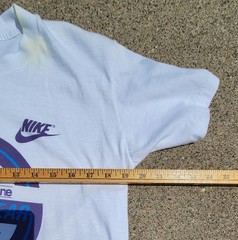 Vtg 80s Nike Swoosh Running Race Get In Gear T-shirt Single Stitch White Med USA