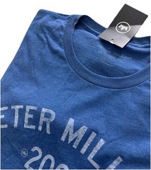 NWT PETER MILLAR Mens X-Large 2001 Tee Logo Nautilus Blue T-Shirt Cotton Blend