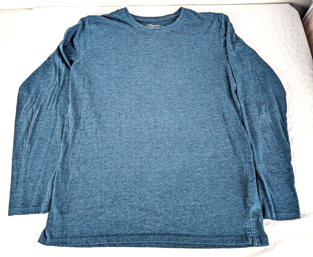 Jean Pascale Men Long Sleeve Casual Blue Medium Cotton Polyester
