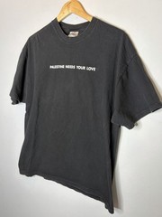 Vintage 90s Palestine Needs Your Love T Shirt Black Hanes Beefy Sz XL