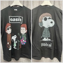 VTG 90s OASIS X SNOOPY PEANUTS BIBLICAL TEE DOUBLE SIDED AOP HANES XL BOOT