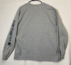 Carhartt Long Sleeve Shirt Mens L Large Regular Gray K231 HGY Logo Crew Neck Tee