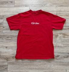 Shaka Wear Embroidered Script Logo Red Heavyweight T-Shirt