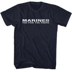 USMC MARINES The Few The Proud Slogan Navy Blue T-Shirt US Marine Corps Text