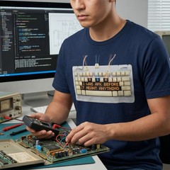 Retro Keyboard AFK T-Shirt | Vintage Gamer Funny Tech Gift | Unisex Cotton Tee