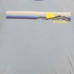 Columbia Shirt Mens Large Blue Active Casual Outdoors Fishing Classic Logo