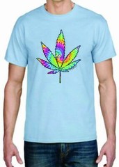 Adult DryBlend® T-Shirt – ( TIE DYED LEAF – PRIDE / WEED / 420)