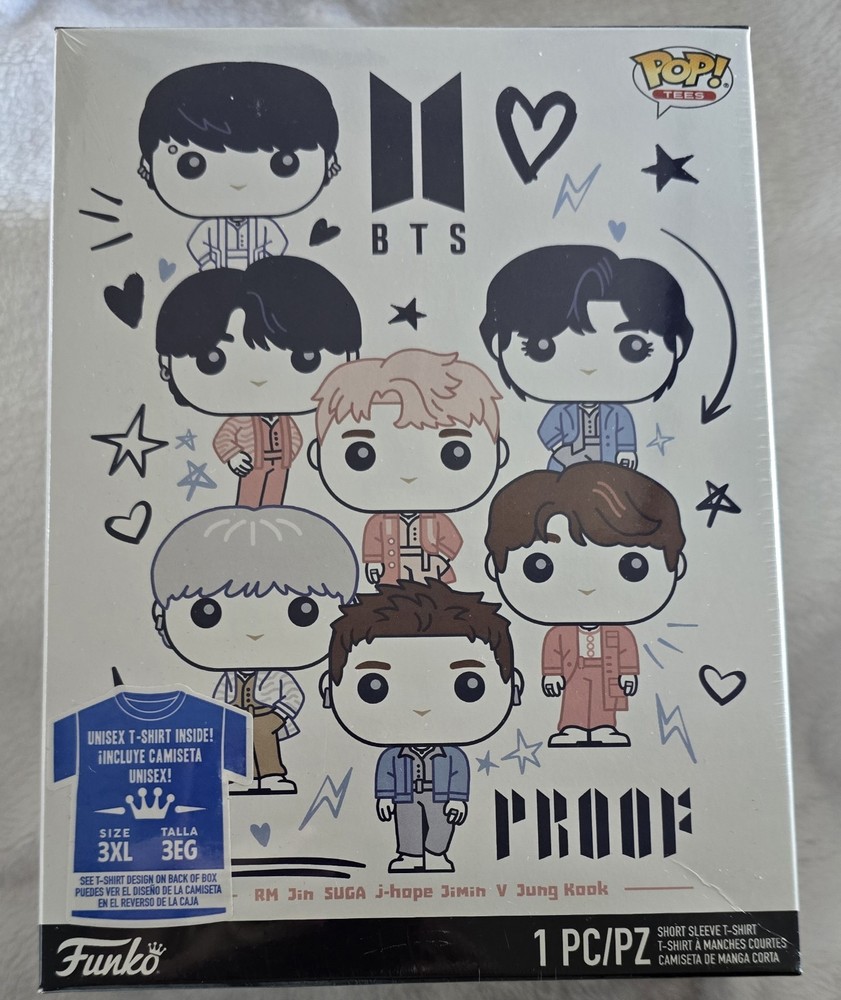 Funko Pop! Tees BTS “PROOF” box Sealed w/Unisex 3XL-shirt USA seller Fast Ship