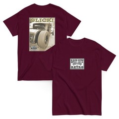 SLICK CHOPPED COUPE CHEATER SLICK TWO SIDED T SHIRT by RACE CITY RETRO