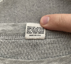 Vintage Hanes Thermal Waffle Knit Gray Crewneck Shirt Men’s XL Made In USA 70’s