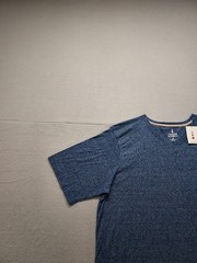 North Hudson Men T Shirt LT Blue Crew Neck Short Sleeve Pullover Basic Casual
