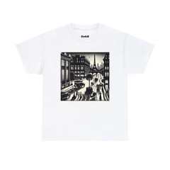 Unisex Adult T Shirt Designer Vintage Paris Eiffel Tower Art Deco Classy Travel