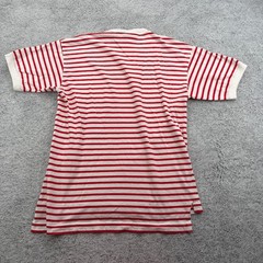 Vintage Willis & Geiger Shirt Mens Large Red White Striped Crew USA Wheres Waldo