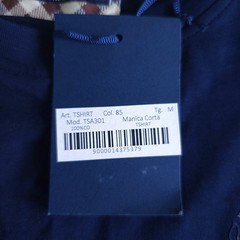 Aquascutum t-shirt monogram Manica Corta mens L P2P 21 Blue Cotton