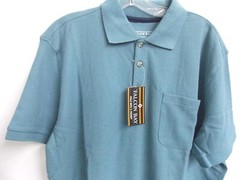 Falcon Bay Men’s Pocket Pique Polo, Blue, Size M-8X Big and Tall Men’s Shirts