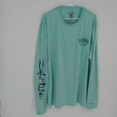 Salt Life Men’s XXL Green Graphic Print Long Sleeve Pocket T-Shirt