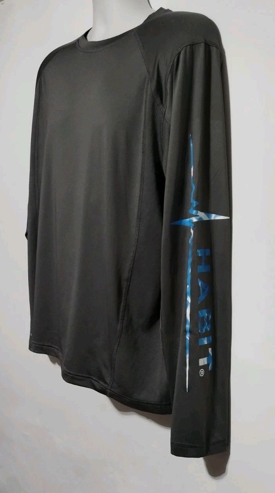 Habit Men’s Long Sleeve Grey T Shirt Size Large