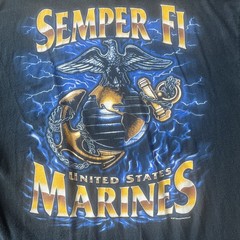 United States Marines Gildan T-Shirt Short Sleeve Navy Blue Size L