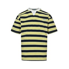 PRADA Men’s Striped T-Shirt Crew Neck Pocket Cotton Short Casual Tee Size L