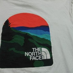 The North Face Men’s XXL Long Sleeve T-Shirt White Green Logo Graphic Tee Cotton