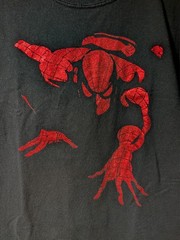 Marvel Spider-Man Red Metallic Foil Graphic T-Shirt Black Size Large Men’s