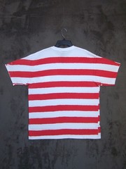 Wheres Waldo Shirt XXL 2XL White Pink Strip Graphic Logo Short Sleeve Cotton Men