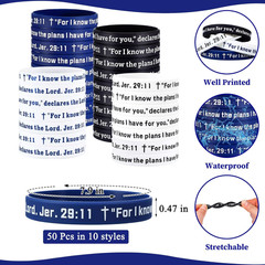 50 Pcs for I Know the Plans I Have for You Wristbands Bulk 10 Styles Christian J