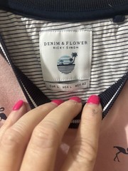 Denim & Flower Ricky Singh Men’s Pink Flamingo Crew Neck Knit Tee L