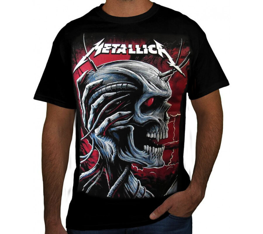 METALLICA SKULL PUNK ROCK Black T Shirt