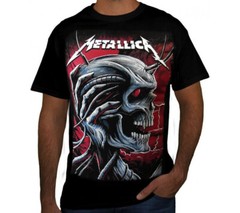 METALLICA SKULL PUNK ROCK Black T Shirt