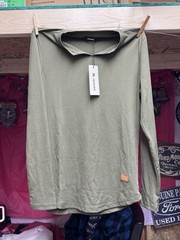 Mens Long Sleeve Muscle T Shirts Casual V-Neck Army Green SM! JMIERR