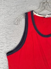 Tommy Hilfiger Jeans Shirt Adult Large Red Tank Sleeveless Scoop Nec Cotton READ
