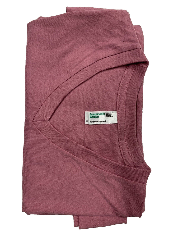American Apparel Sustainable Collection USA MADE Vneck Tshirt 100% cotton Pink M