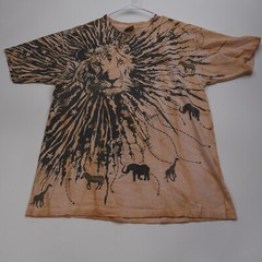 Vintage All Over Print Lion Tie Dye Made In USA Size Large