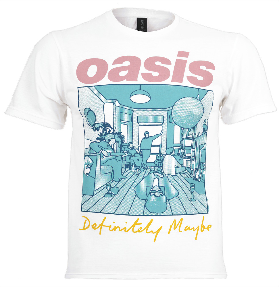 Official Oasis T Shirt Definitely Maybe Illustration Colour Reunion Tour New