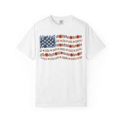 Floral American Flag Comfort Colors Shirt