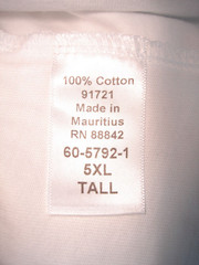 NEW “KING SIZE” White 100% Cotton w/Pocket S/S T-shirt Men’s Sz. 5XLT