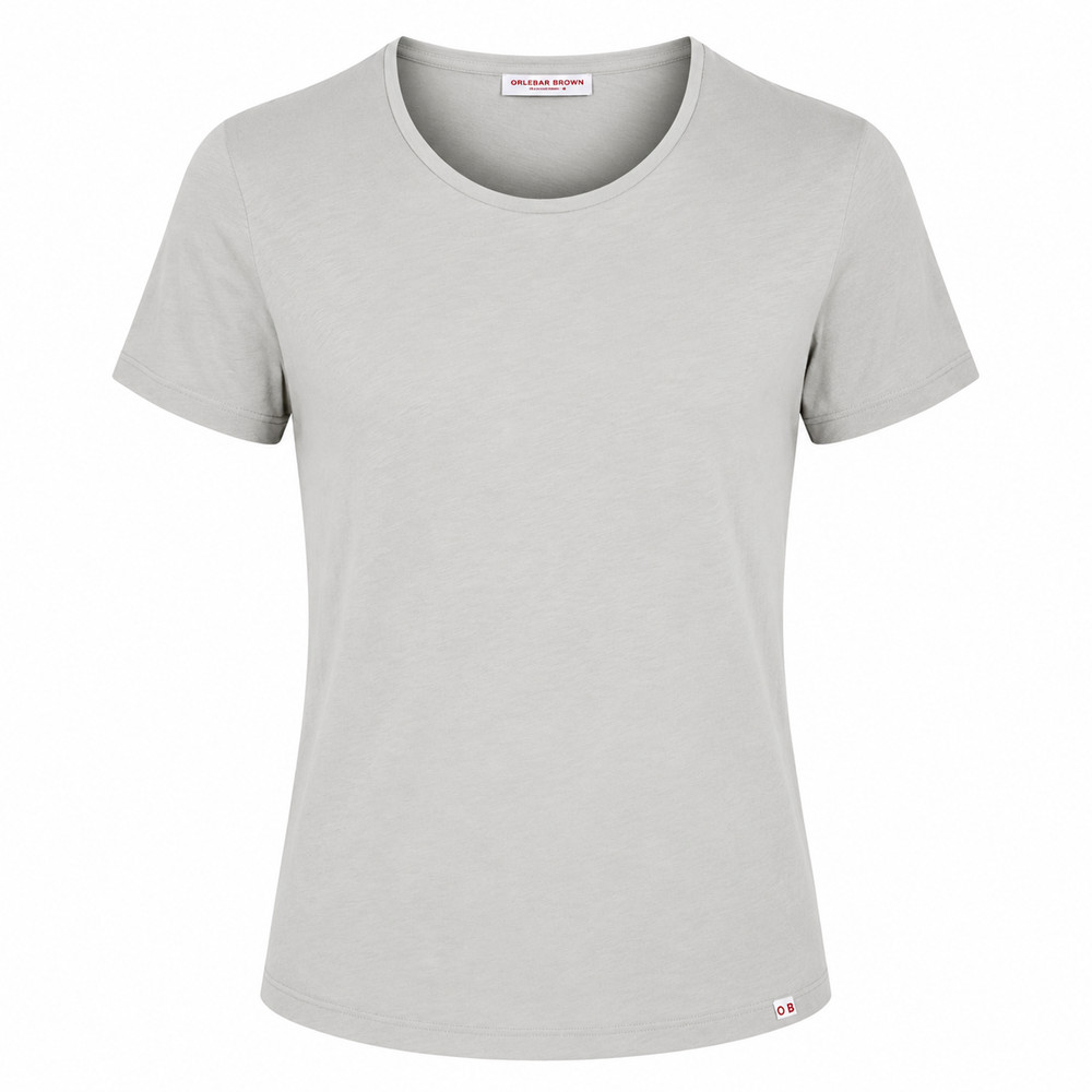 Orlebar BrowT Shirt Light Grey n Crew Neck Luxury Basics Cotton Size S