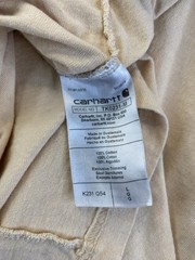 Carhartt Men’s L Beige Loose Fit Logo Crew Neck Long Sleeve Cotton Tee TK0231-M