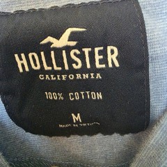 Hollister Logo Graphic Print Crew Neck Short Sleeve T-Shirt Navy Men’s Size M