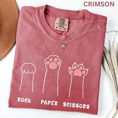 Funny Cat Paw T-Shirt Rock Paper Scissors Funny Animal Lover Graphic Shirt