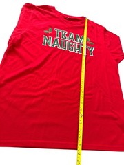 Team Naughty Red Holiday Graphic T-Shirt XL Christmas Humor Tee