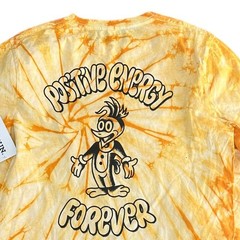 Pef Yellow Tie Dye T-Shirt Positive Energy Forever Graphic Y2K Retro Mens Medium