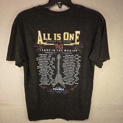 Hard Rock Cafe Guitar Co World Tour 50 Yrs Black Acid Wash Las Vegas Shirt XL