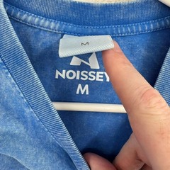 NOISSEY Graphic T-Shirt Mens Size M Blue Mineral Wash Streetwear Balaclava Tee