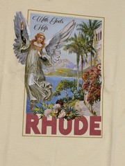 RHUDE Angel Graphic Print T-Shirt Yellow Men’s Regular Fit Size L