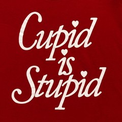 Mighty Fine Cupid Is Stupid Valentine’s Day Graphic T-Shirt – Size L