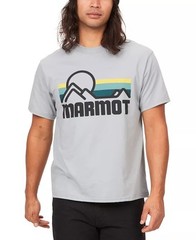 Marmot Graphic T-Shirt Men’s Small Sleet Gray Coastal Logo Graphic Short-Sleeve