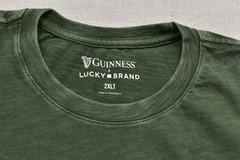 Lucky Brand Men’s Guinness Harp Tee Short Sleeve Green Crew Neck Size 2XLT NEW