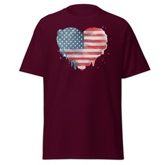 Unisex Adult Heavy Cotton™ T-Shirt | Gildan 5000 – Heart USA Flag
